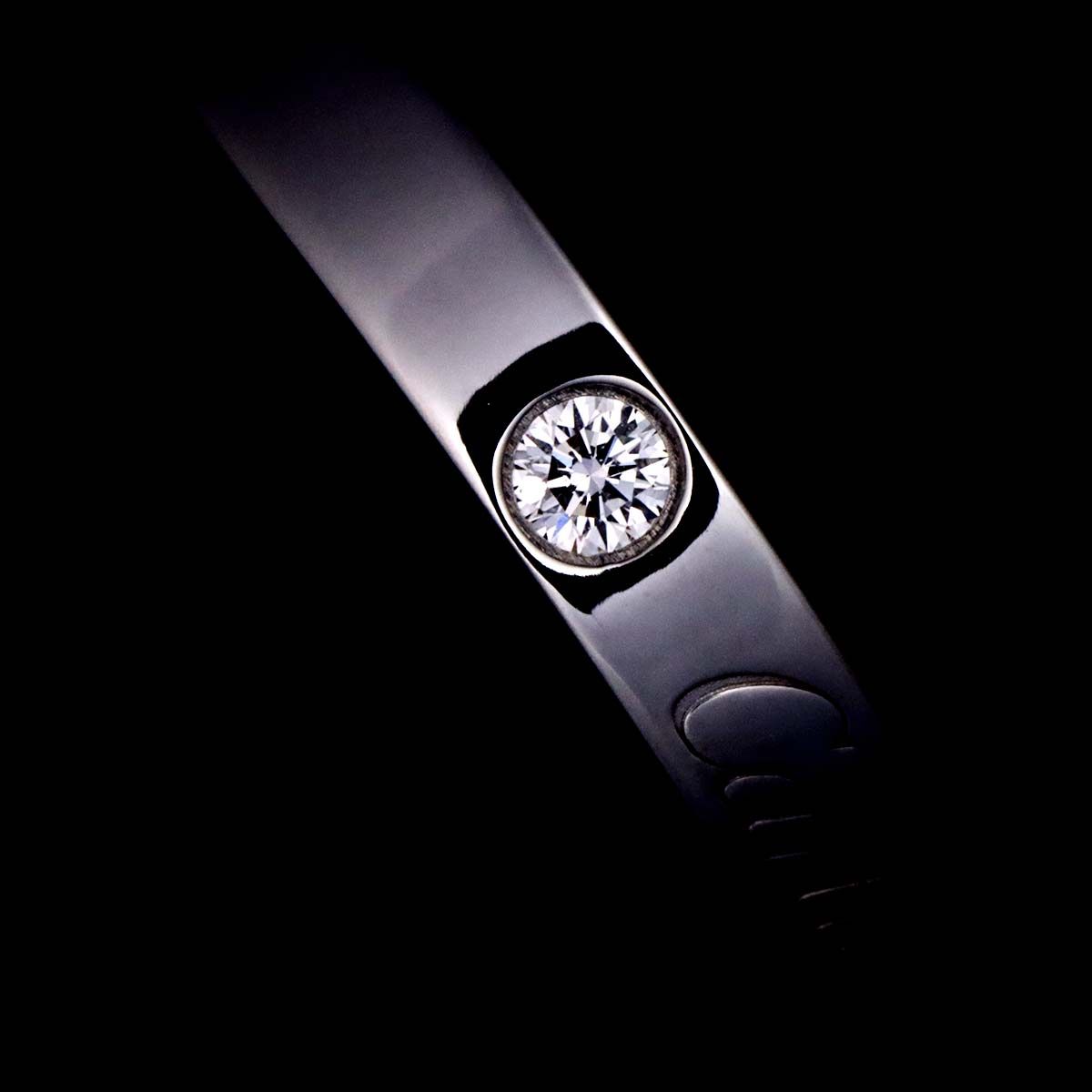 カルティエ Cartier Cドゥ #46 リング 幅3mm ダイヤ 1P Pt プラチナ 