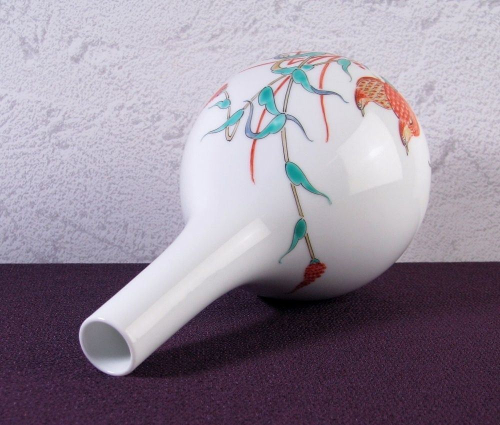 花瓶　柿右衛門　錦粟鶉文花瓶 花瓶 柿右衛門 錦粟鶉文花瓶 瓶 肩付 錦柿文 | 花瓶・瓶 | 柿右