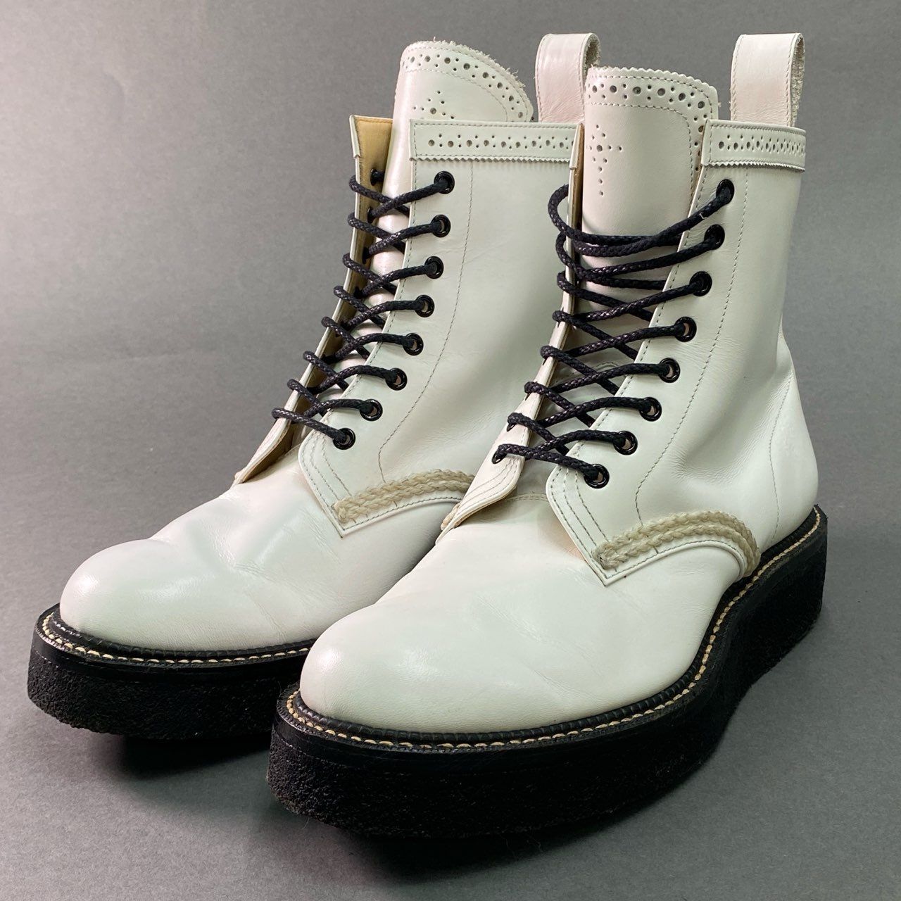 2f27 NUMBER NINE ナンバーナイン レースアップ 厚底 レザーブーツ 8 1 
