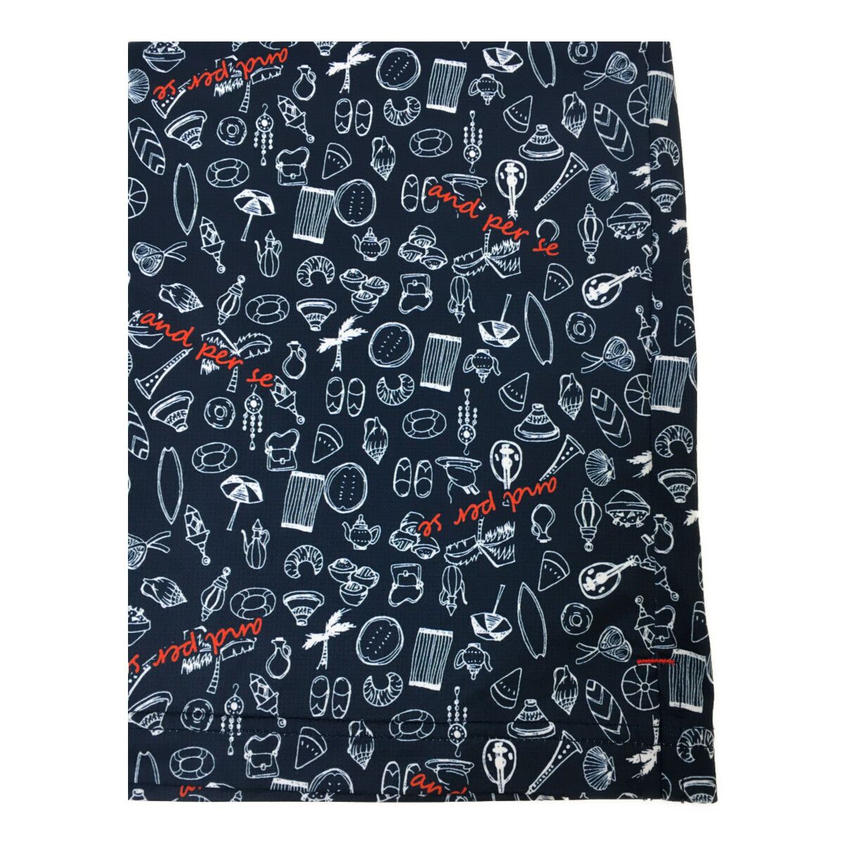 coco 中古 アンパスィ and per se メンズ 半袖ポロシャツ M 紺系 ネイビー 薄手 総柄 中古 メンズ アンパスィ and per se 半袖ポロシャツ M 紺系