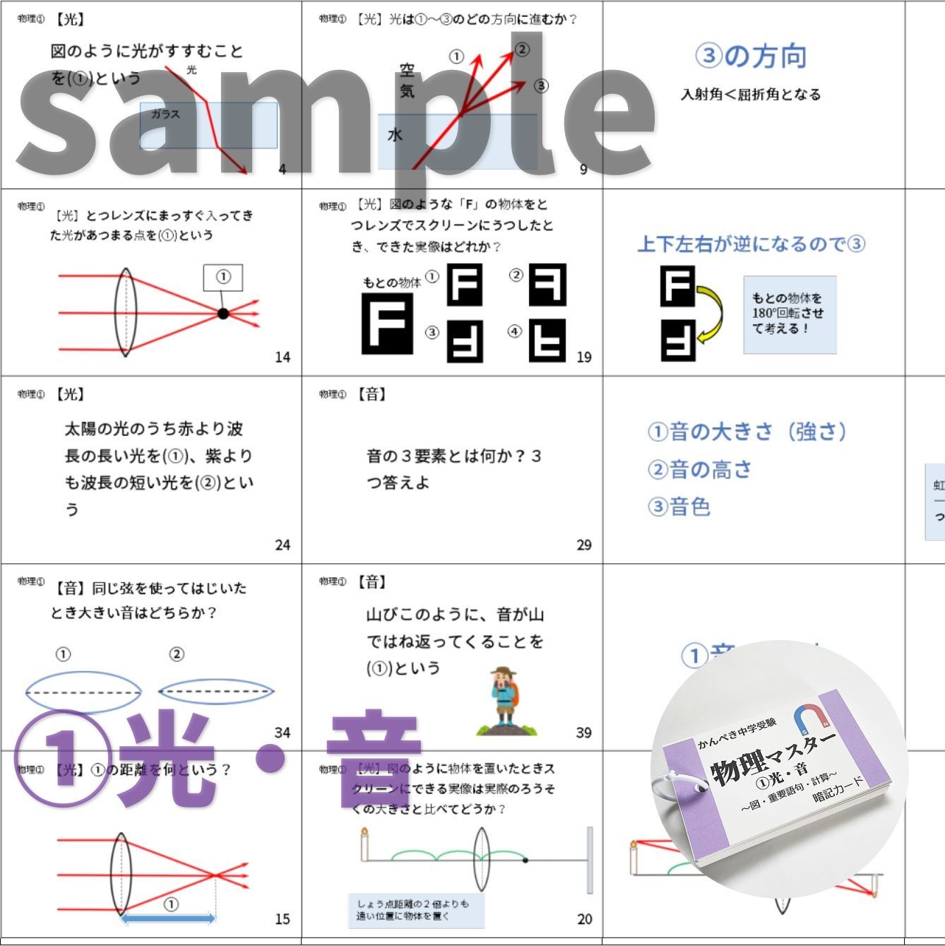 【074】‼️‼️生物・化学・地学・物理マスターセット　中学受験理科　テスト対策 ☆【074】生物・化学・地学・物理マスターセット 中学受験理科