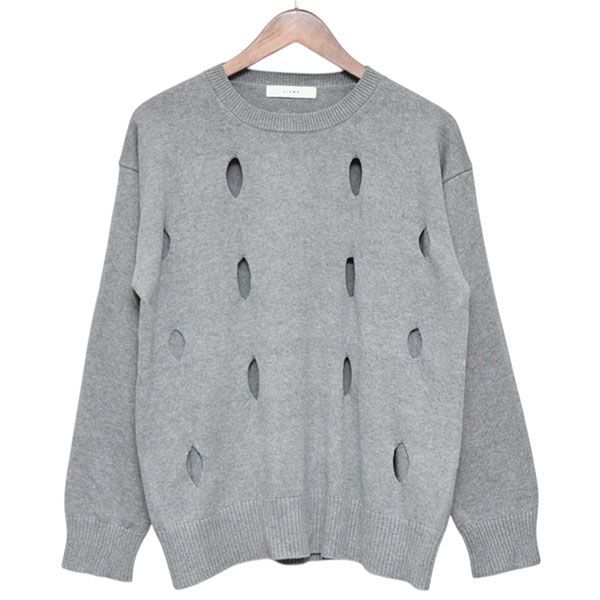 Jieda ジエダ 2025SS HOLE CREW KNIT ダメージ加工セーター ニット Jie-25S-KN01 8054000210824