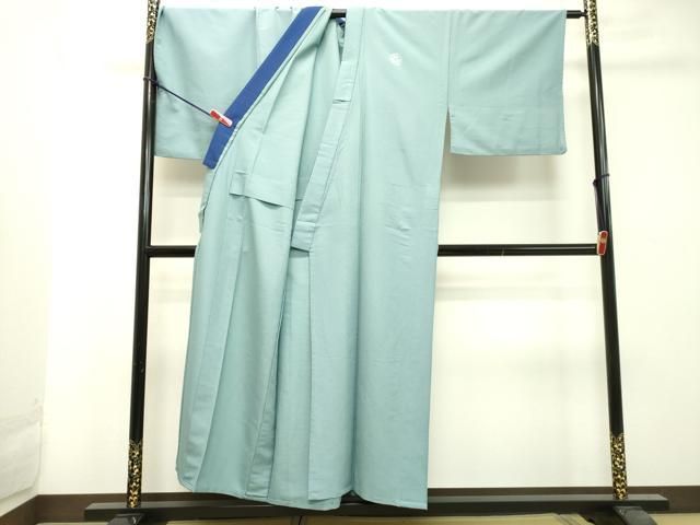 平和屋着物▽男性　色紋付　単衣　浅縹色　キングサイズ　洗える着物　DAAT1178tw 平和屋着物▽男性 色紋付 単衣 浅縹色 キングサイズ 洗える着物