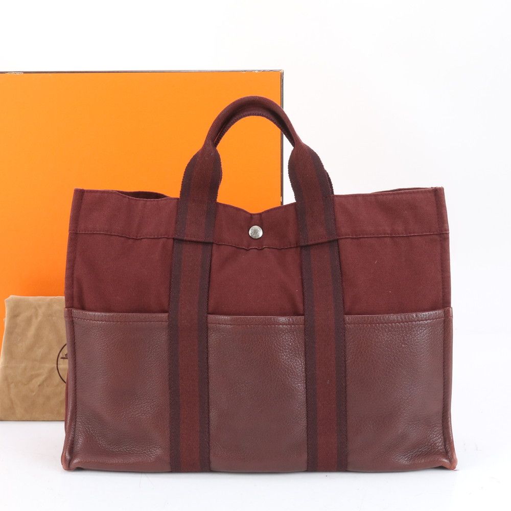 極美品 エルメス フールトゥ MM レザー トート バッグ