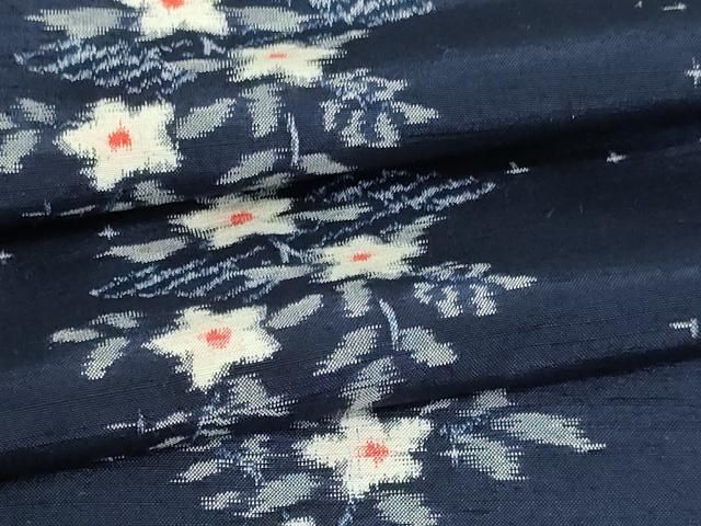 平和屋着物▽上質な紬　単衣　草花文　正絹　逸品　DAAV9615sf 平和屋着物▽上質な紬 単衣 草花文 正絹 逸品 DAAV9615sfの通販 by