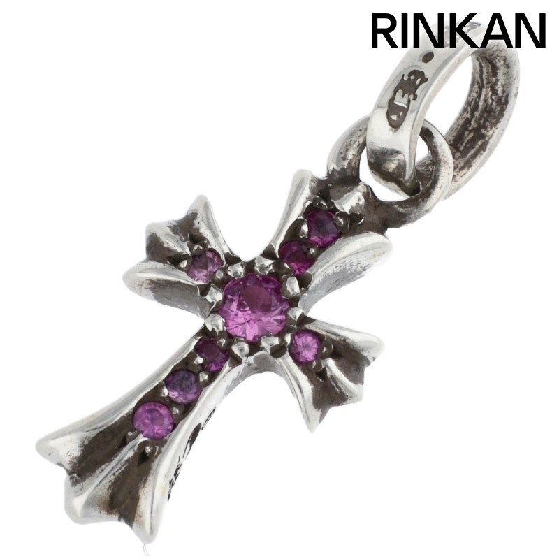 クロムハーツ CRS BBYFAT P SAP ベイビーファット PAVEピンクサファイア チャーム シルバーネックレストップ メンズ