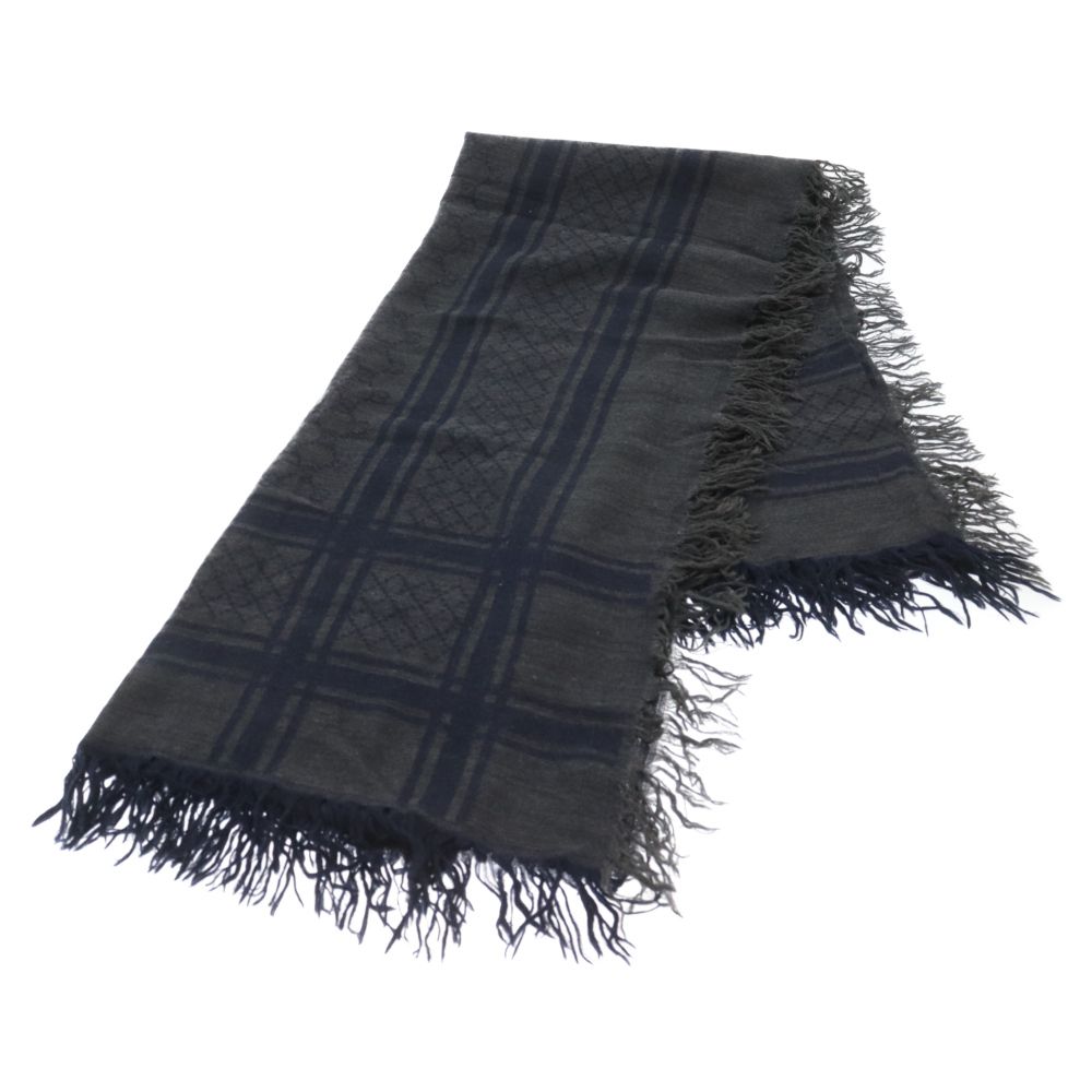 GUCCI (グッチ) GGスプリーム ウール シルク フリンジ付き 大判  