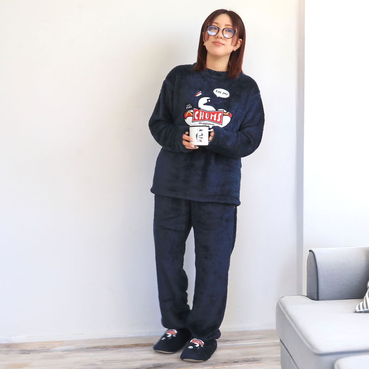 チャムスホームフリースチラックスウェアセット ルームウェア