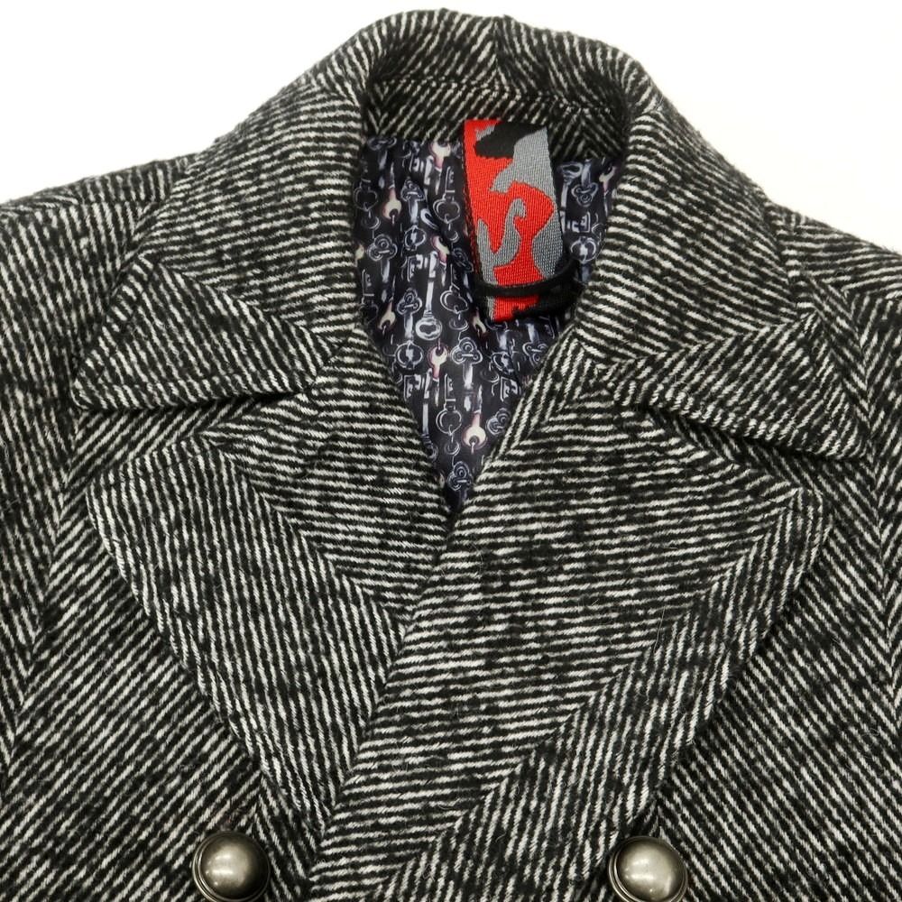 ポリエステルウール ダブルブレストコート