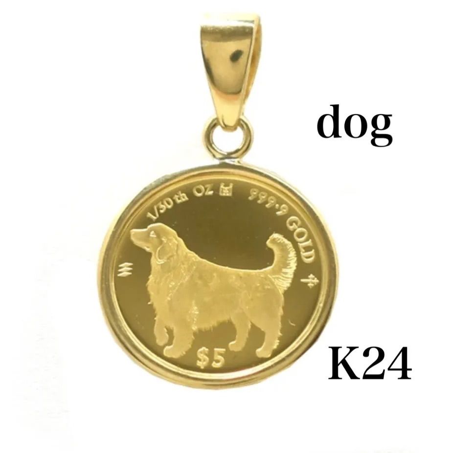 K24 新品 Dog ペンダント トップ ドッグ K18 犬 - メルカリ