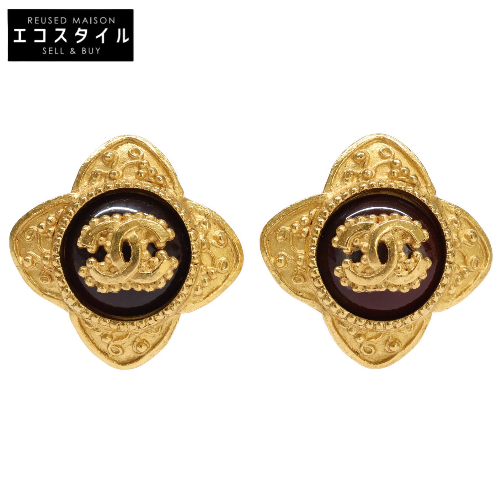 CHANEL シャネル 96A ココマーク フラワーモチーフ イヤリング 