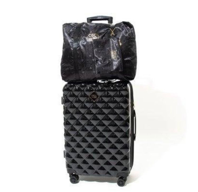 セシルマクビーCECIL McBEE Sサイズ キルト風キャリーケース ブラック CECIL McBEE】Sサイズ キルト風キャリーケース CM12－4－00021