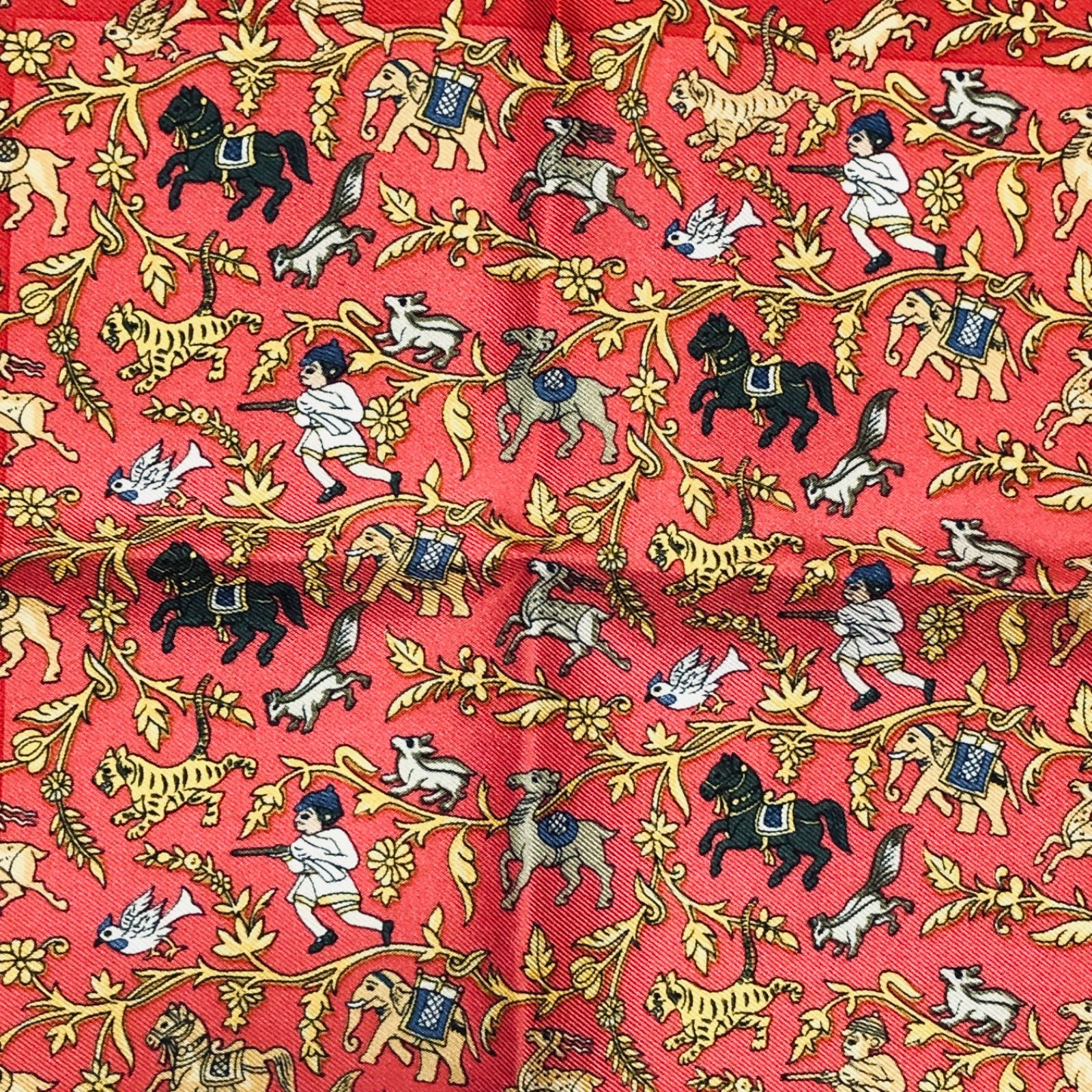 □極美品□HERMES エルメス CHASSE EN INDE インドの狩猟 カレ42