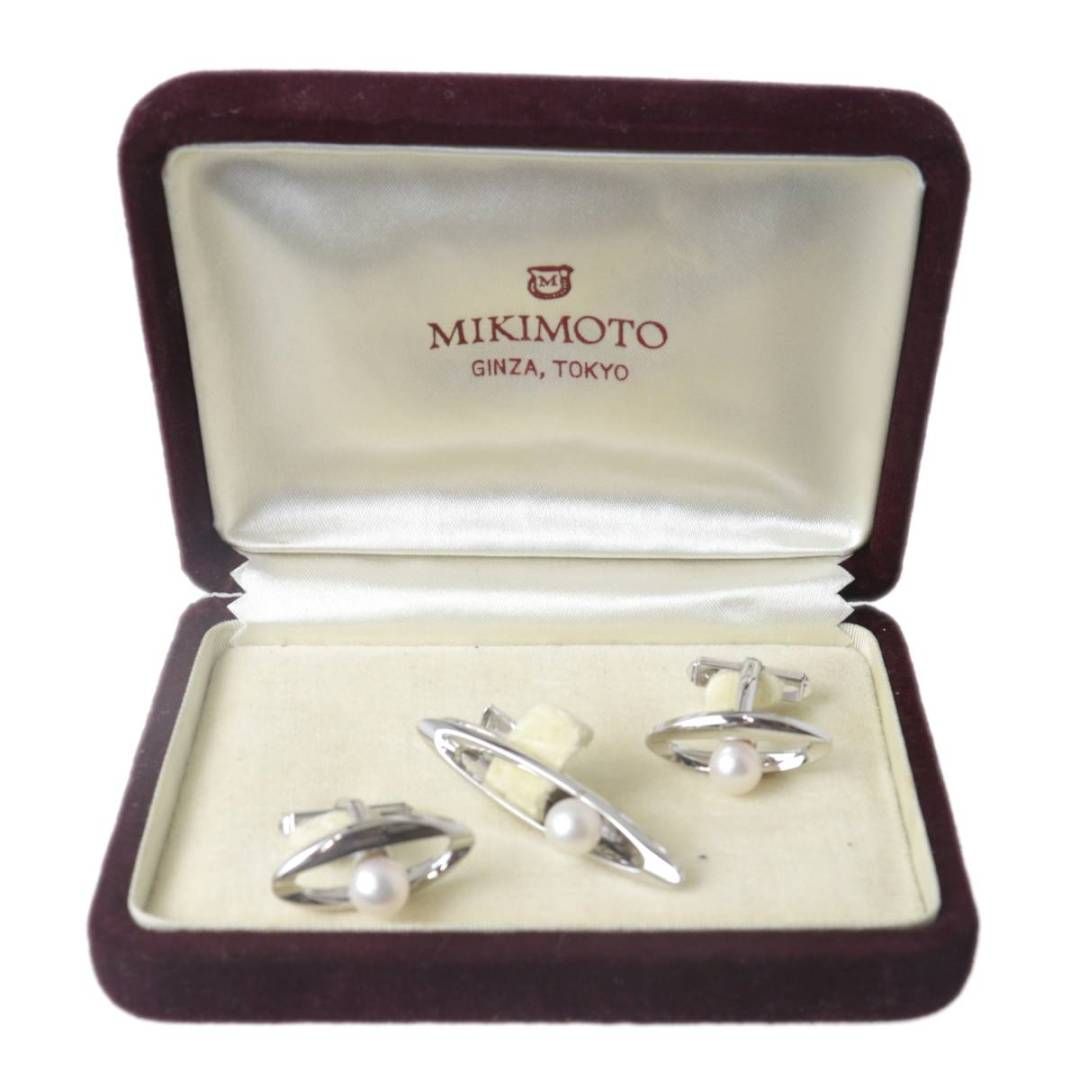 【未使用・箱付き】ミキモト MIKIMOTO  パール カフス タイピン セット MIKIMOTO ミキモト パール タイピン カフス セット 本真珠