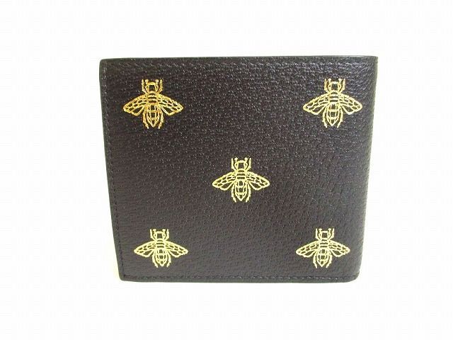 グッチ GUCCI アニマリエ ビー 蜂モチーフ レザー 2つ折り 財布