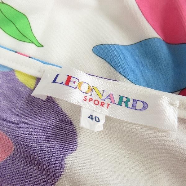 snc レオナールスポーツ LEONARD SPORT チュニック 40 白 マルチ 花柄