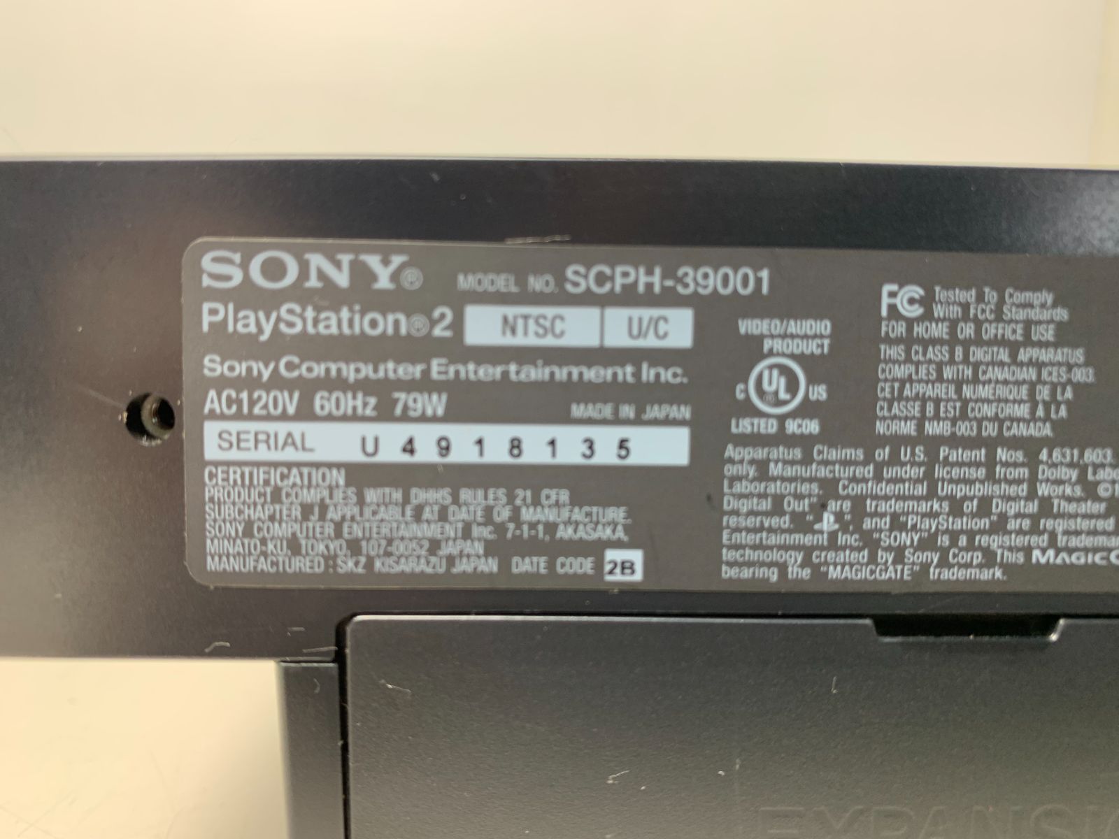 訳アリ 北米版 SONY PlayStation2 SCPH-39001 PS2 本体 プレステ2 