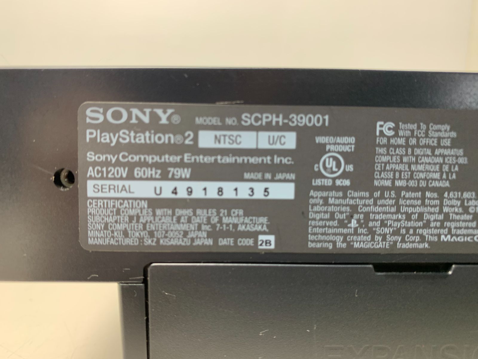 訳アリ 北米版 SONY PlayStation2 SCPH-39001 PS2 本体 プレステ2 プレイステーション2 - メルカリ