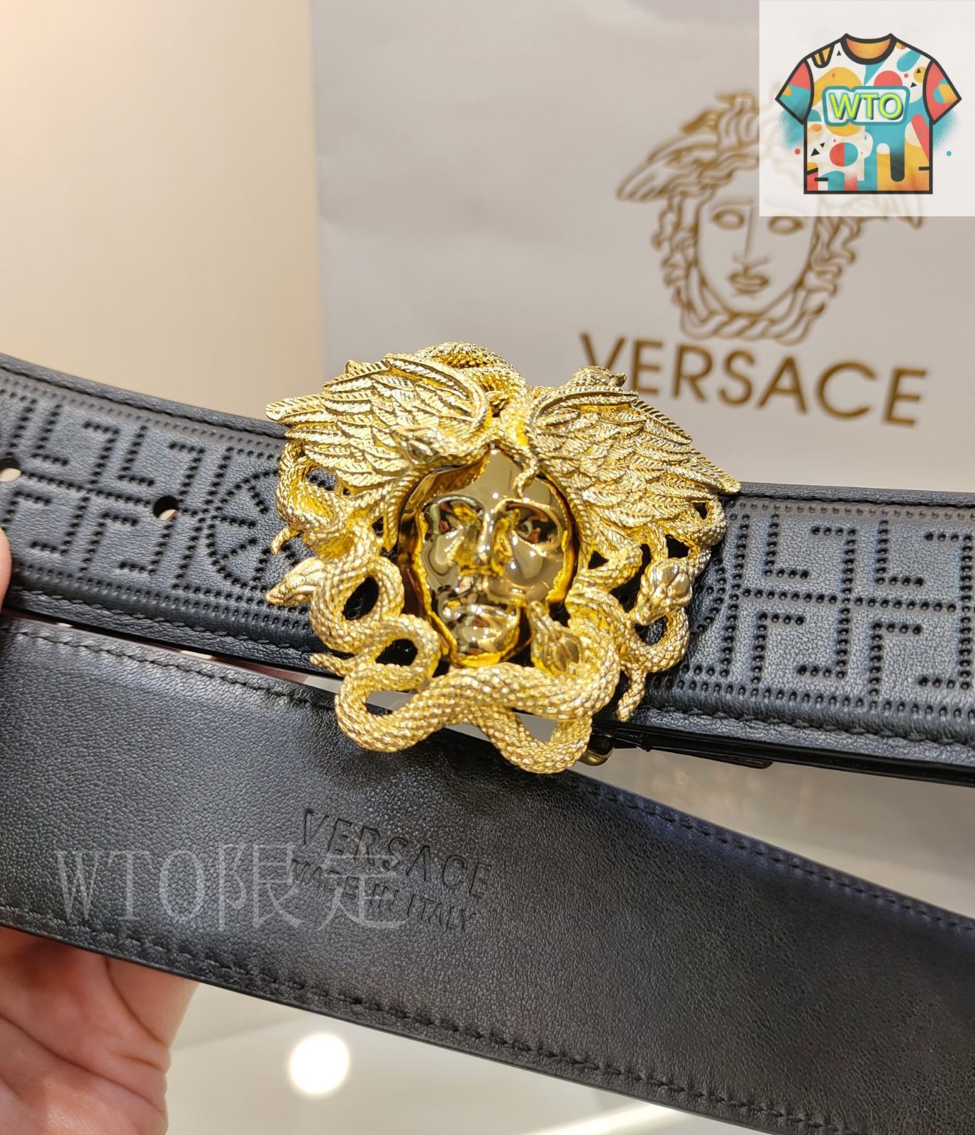 今日特価】VERSACE ヴェルサーチ レザーベルト-2 - メルカリ
