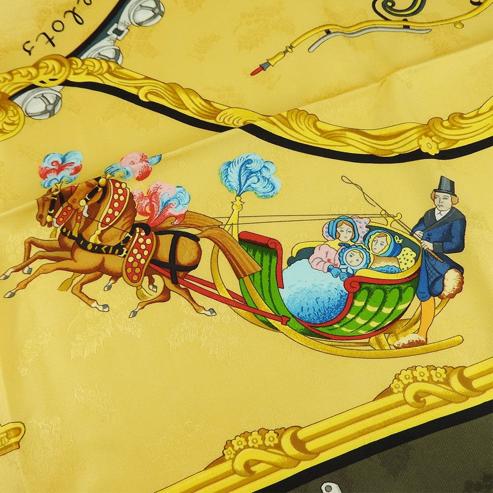 中古】 エルメス スカーフ カレ90 シルク100％ Plumes et G