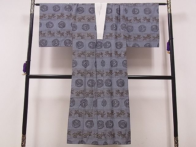 平和屋1男性　長襦袢　袷　雲龍　唐獅子　金彩　逸品　CAAE1328ng