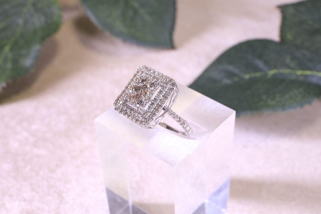 K18WG☆ダイヤモンドリング☆素敵♡アンティーク風 - メルカリ