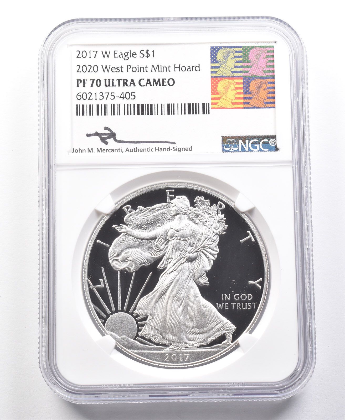 2017W アメリカン シルバー イーグル ウェストポイント ミント ホード マーカンティ サイン PF70 NGC