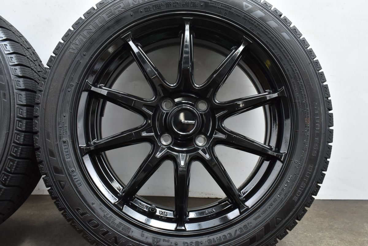 超バリ溝】G-SPEED 16in 6J +45 PCD100 ダンロップ ウインターマックス 