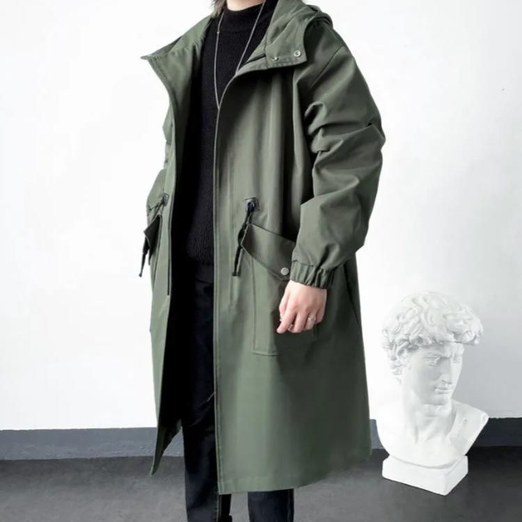 送料無料 モッズコート メンズ フード付き ロングコート