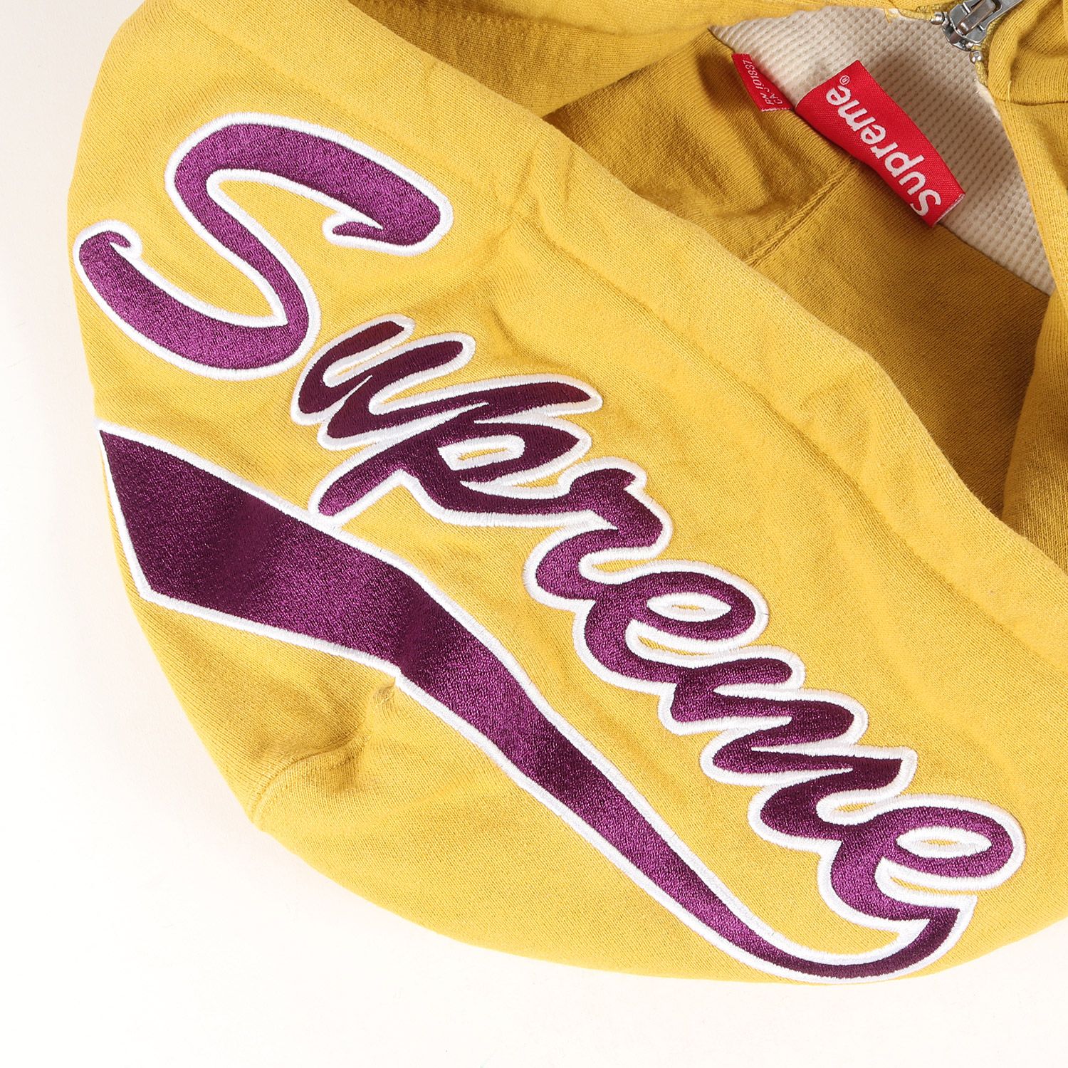 Supreme シュプリーム パーカー サイズ:S スクリプトロゴ サーマル付き ジップ スウェット パーカー Thermal Zip Up  Sweatshirt マスタード トップス フーディー スウェットシャツ【メンズ】 - メルカリ