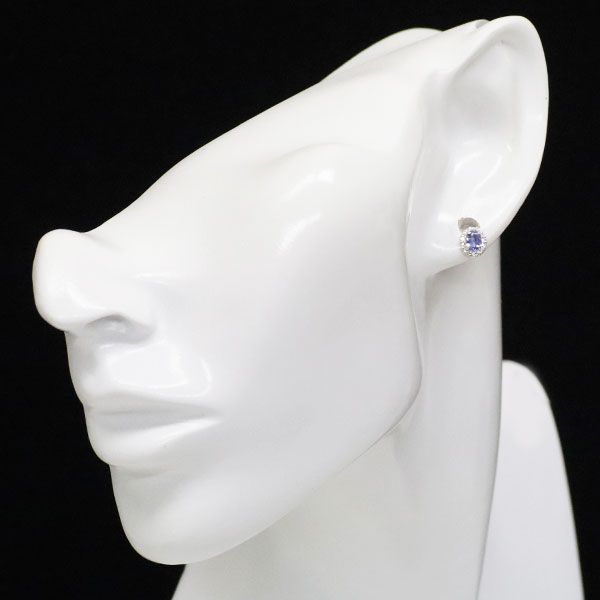 Pt900 サファイア ダイヤモンド ピアス 0.66ct D0.14ct - メルカリ 
