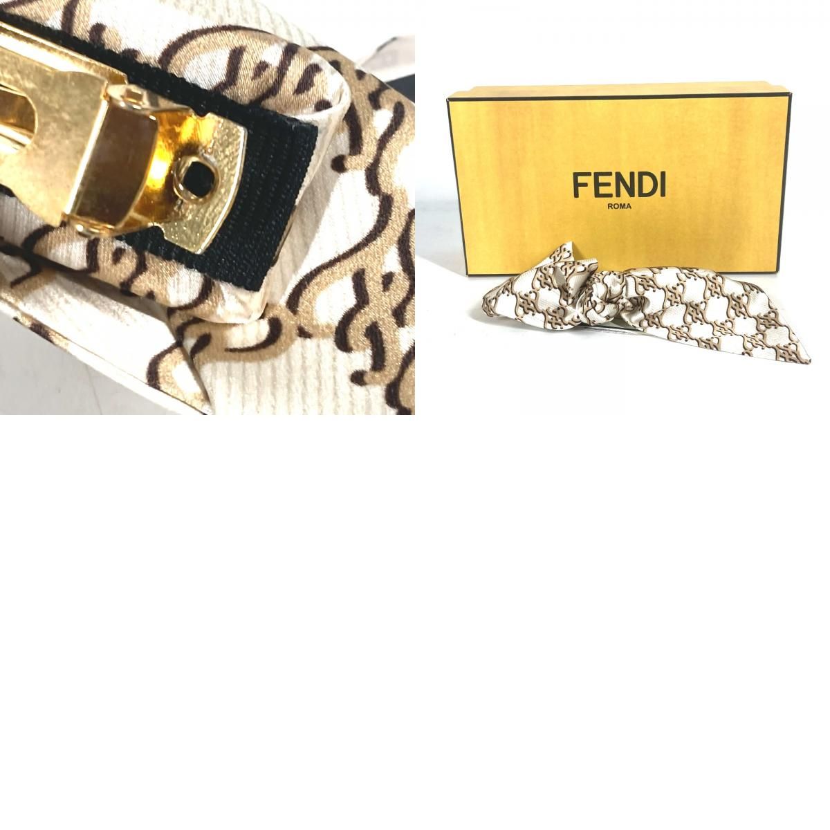 FENDI リボンバレッタ FENDI フェンディ バレッタ ロゴ リボン FXT114 シルク - メルカリ