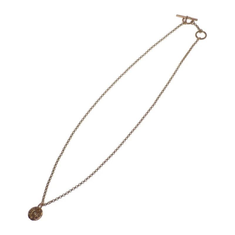 HERMES ガンバードクルードセル エクスリブリス ネックレス K18ピンクゴールド ダイヤモンド レディース