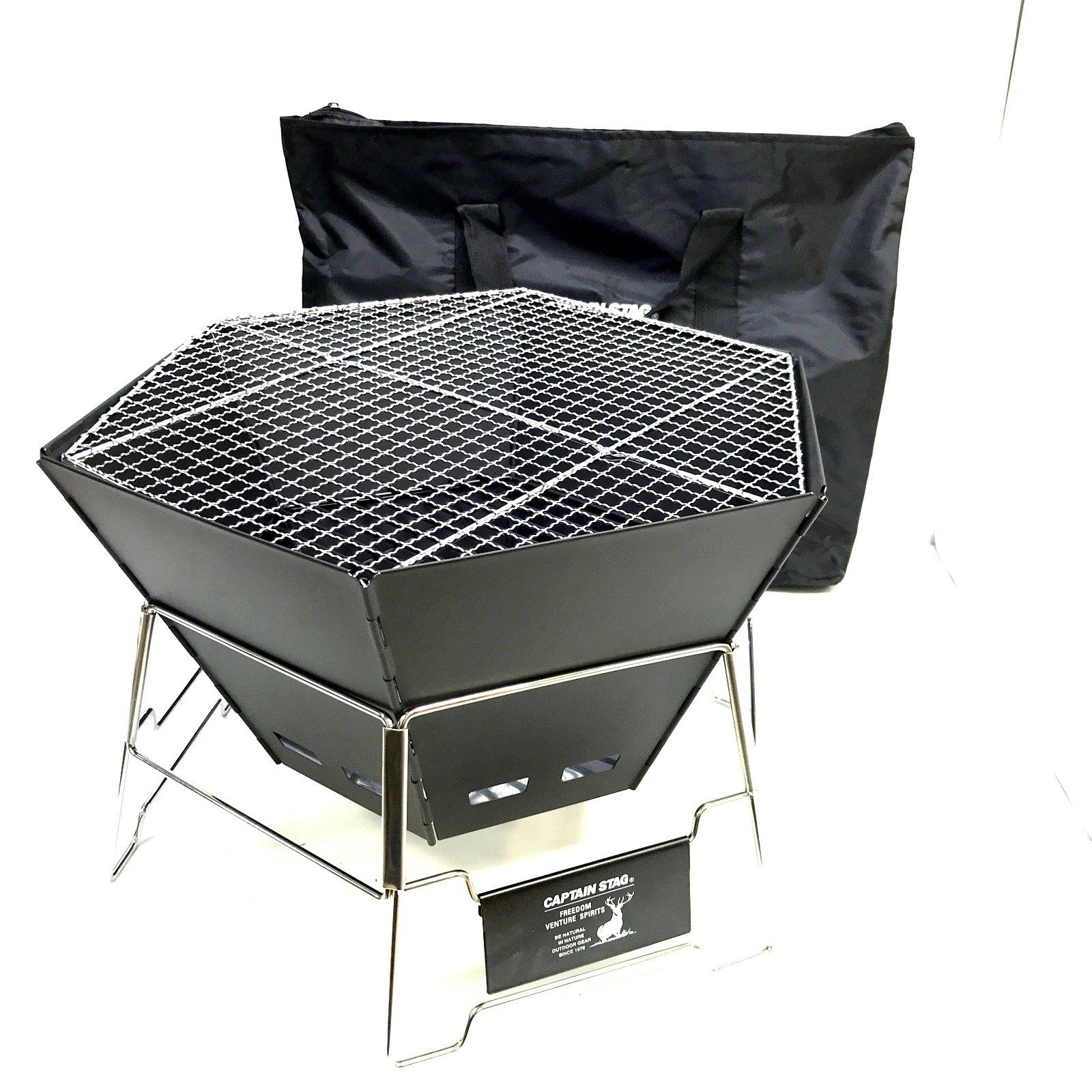 キャプテンスタッグ CAPTAIN STAG ヘキサステンレス ファイアグリル M バーベキューコンロ 焚火台キャンプ BBQ アウトドア TA3507