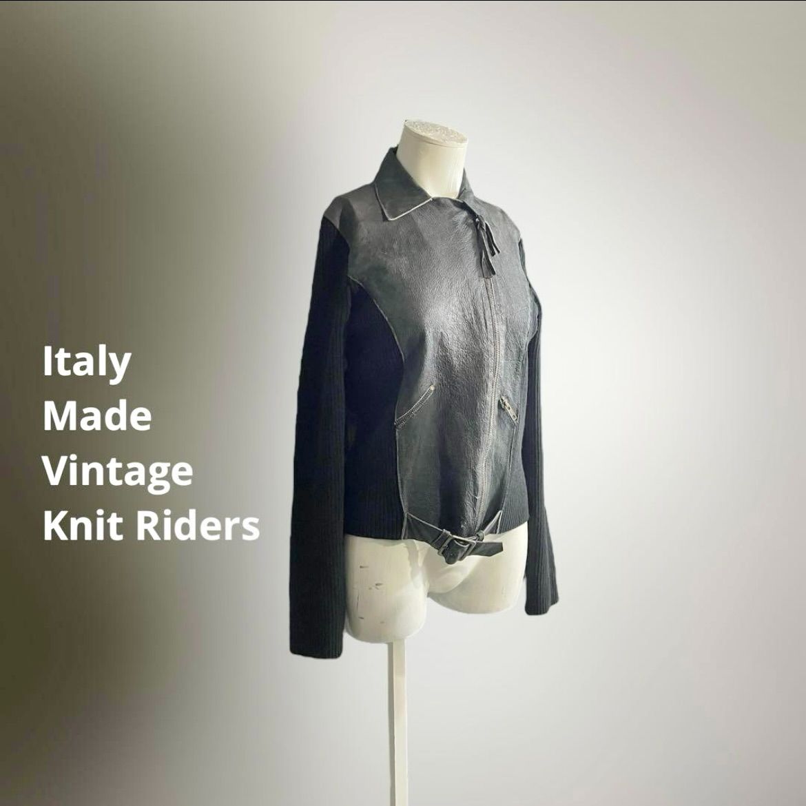 .イタリア製 00s ヴィンテージ ニット ライダース リブニット ヨーロッパ