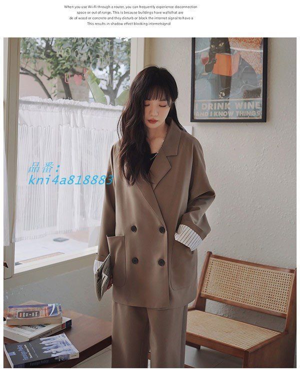 レディース スーツ セットアップ カジュアル フォーマル ビジネス ジャケット 通勤 オフィス おしゃれ パンツスーツ リクルート 母親 kni4a818883 MAAHADDERANG_COM