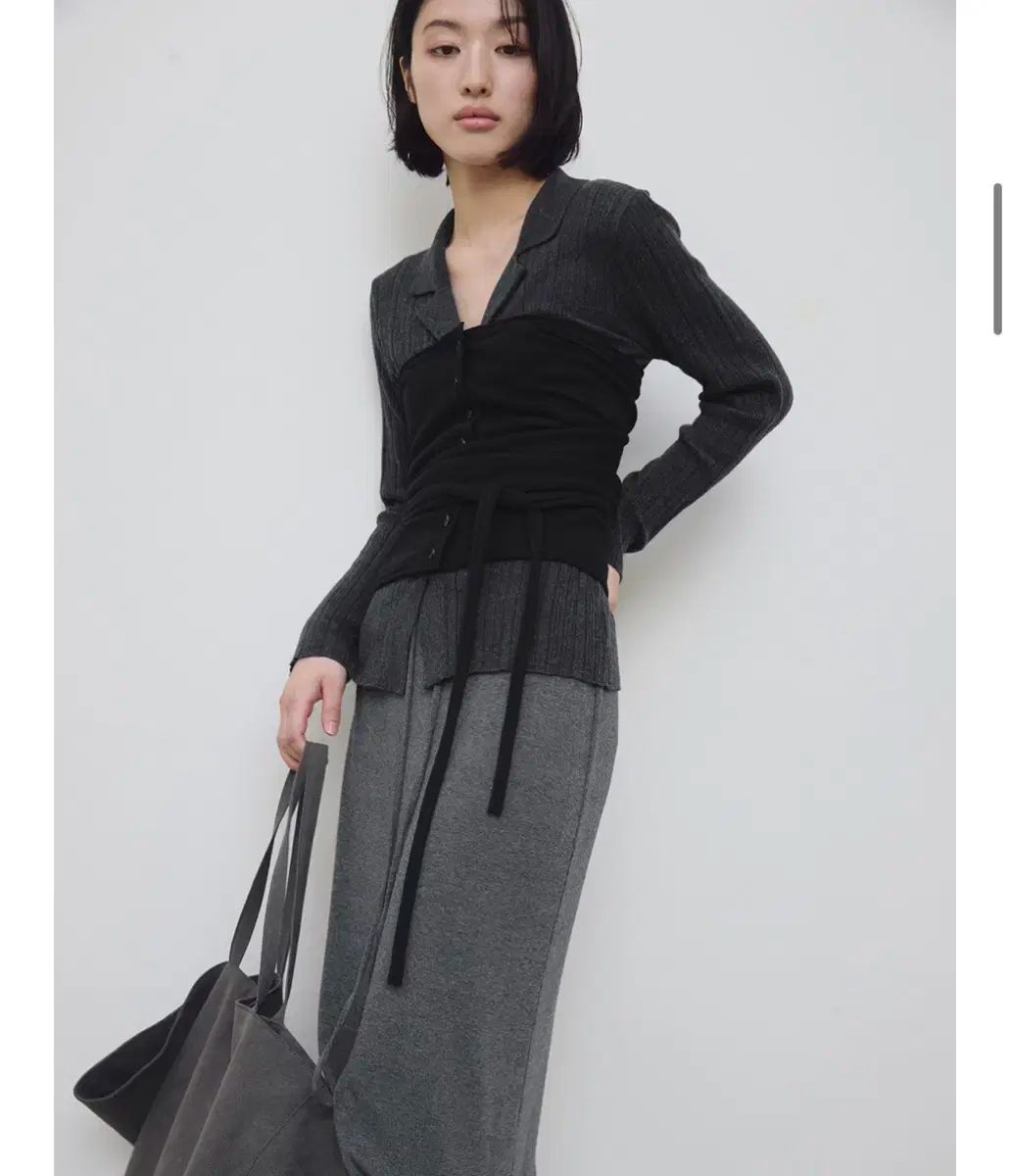 ロータイド ストラップ チュートップス ニット ブラック