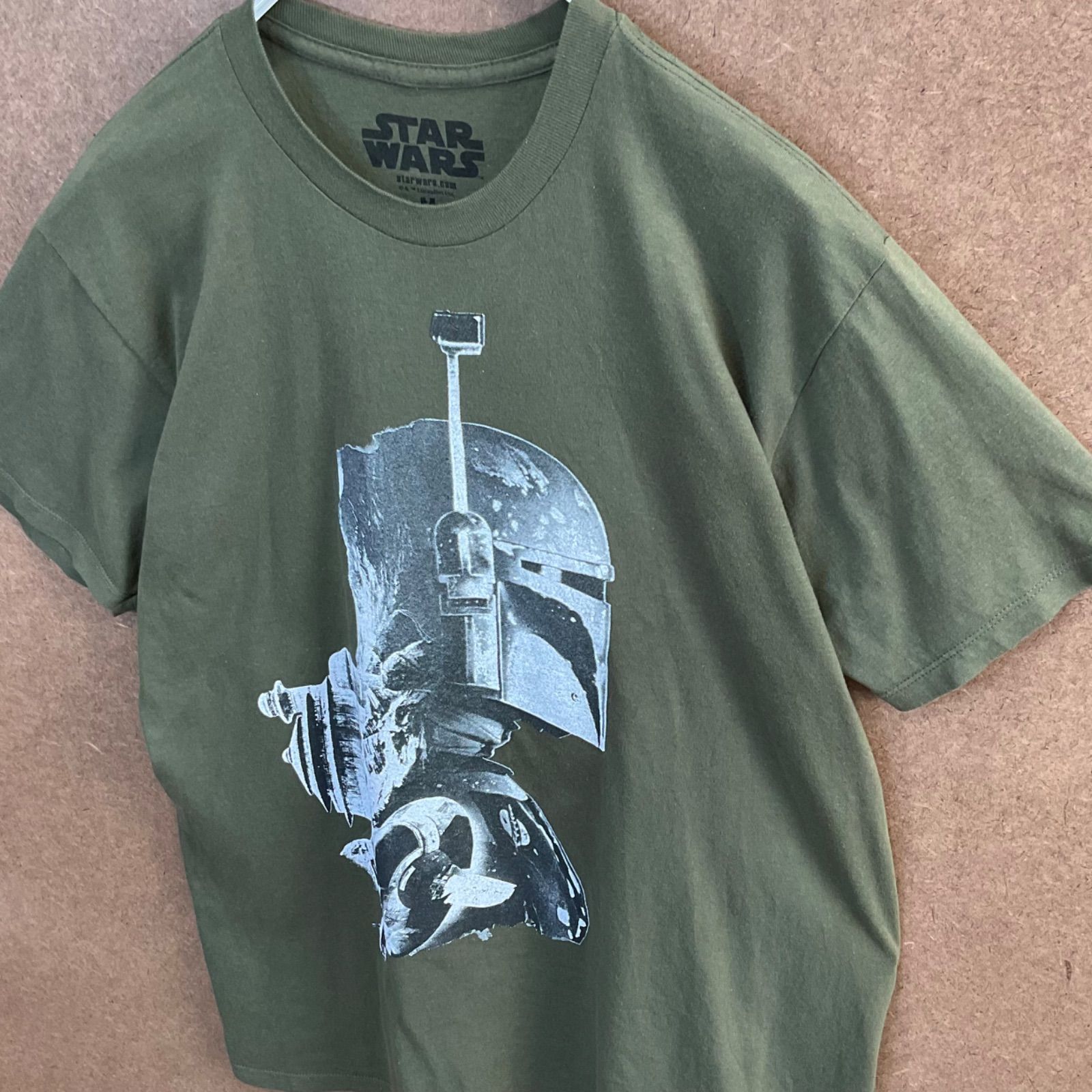 US古着 ボバフェット スターウォーズビッグプリント半袖tシャツ深緑M