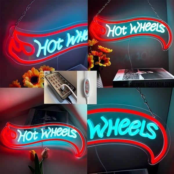 Hot Wheels LEDネオン ホットホイール 看板 ネオン管 ビンテージ ホットロッド チョッパー マッスルカー アメ車 シボレー インパラ  ランプ - メルカリ