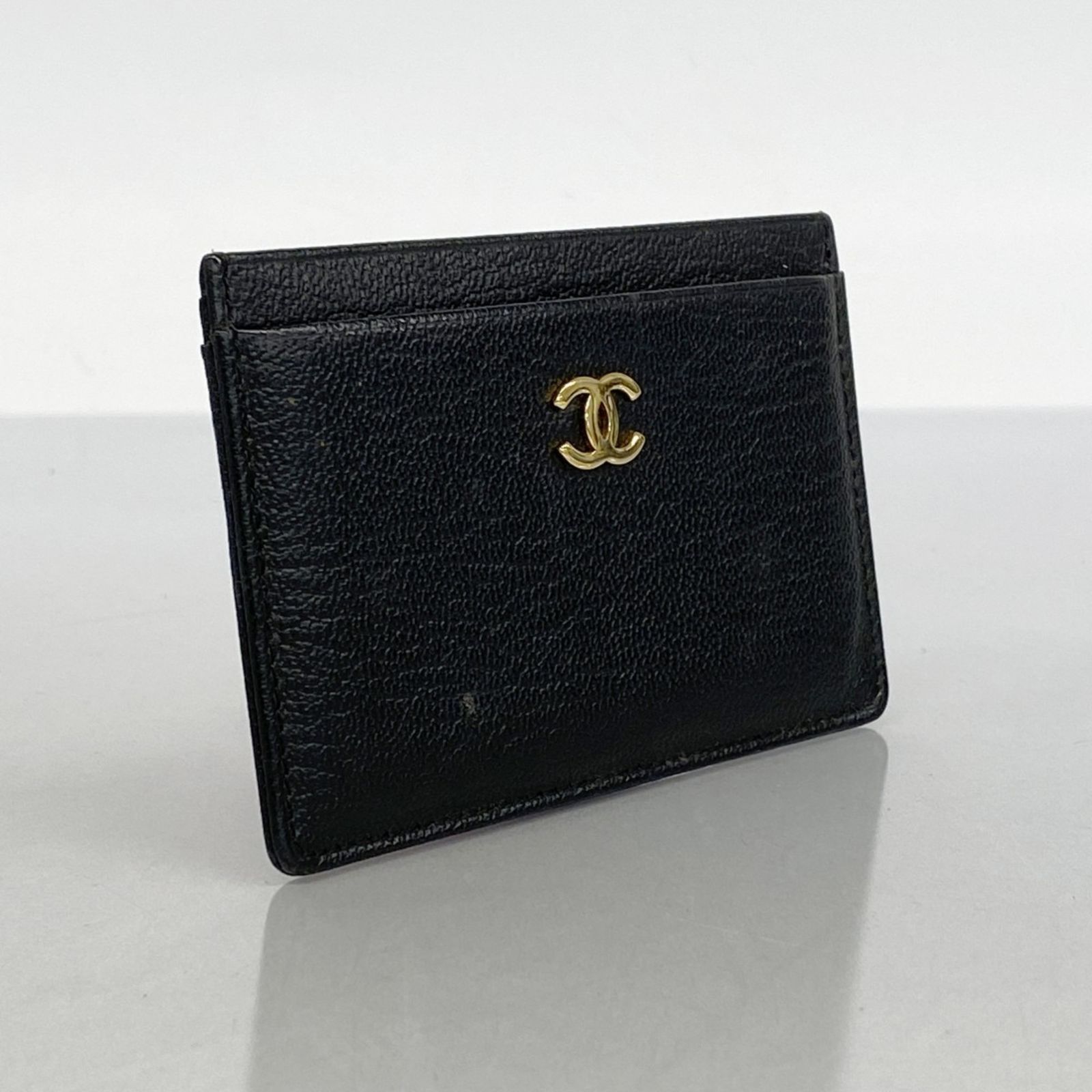 シャネル Chanel シャネル 名刺入れ カードケース レザー ブラック レディース