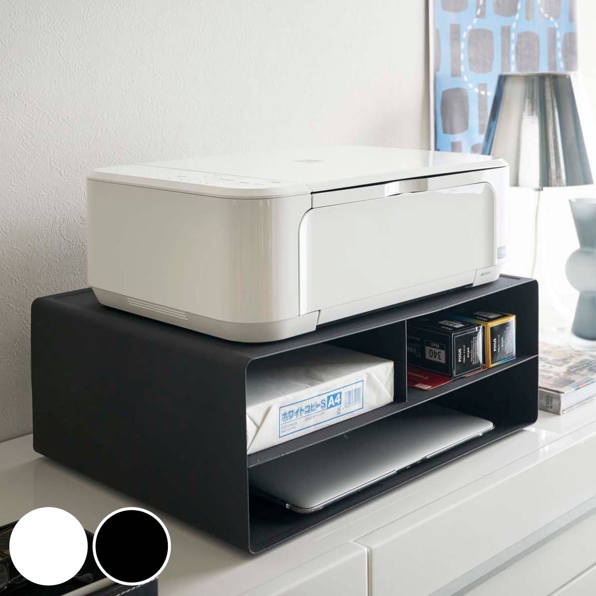 楽天市場】ラック スリッパラック 電話台 FAX台 小物入れ 木製 天然木