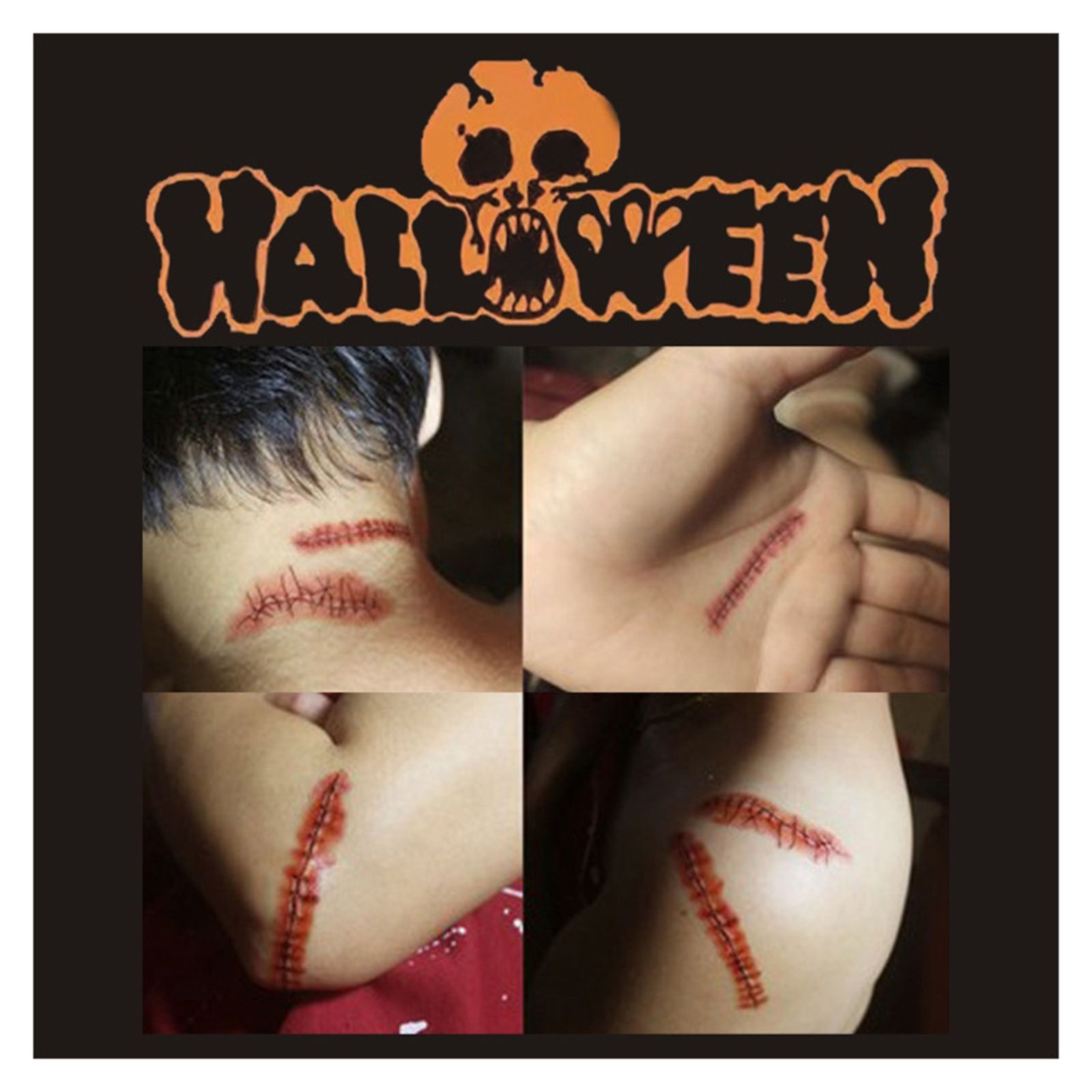 ハロウィン タトゥーシール ホラー いたずら 傷跡ステッカー 刺青 