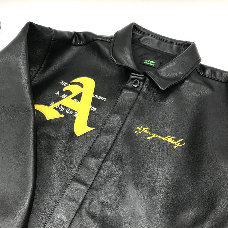 afewgoodkids スタジャン フェイクレザージャケット ブルゾン 羽織り L 