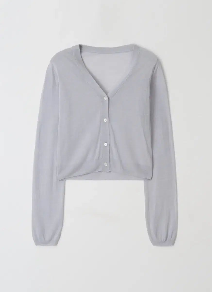 plain see ー through cardigan sky