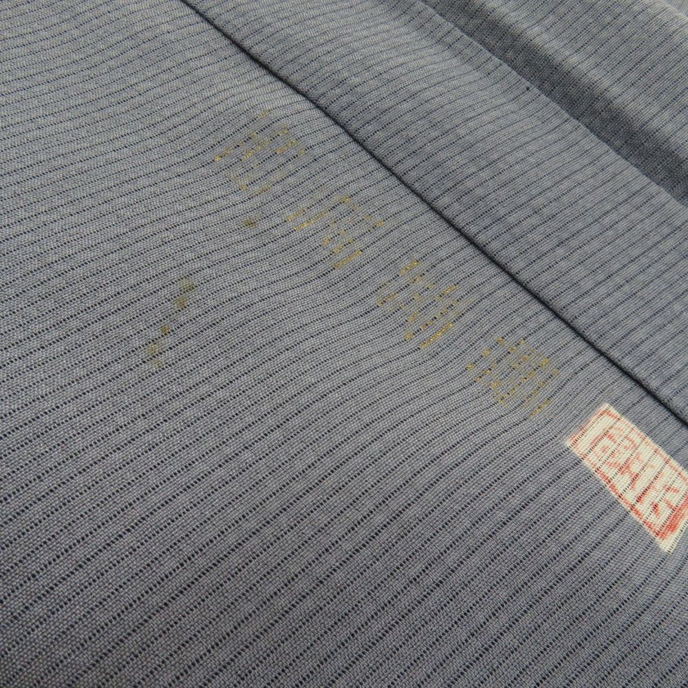 夏着物 色無地 絽 伊と幸 バチ衿 正絹 ブルーグレー 一つ紋 蔦紋 夏用