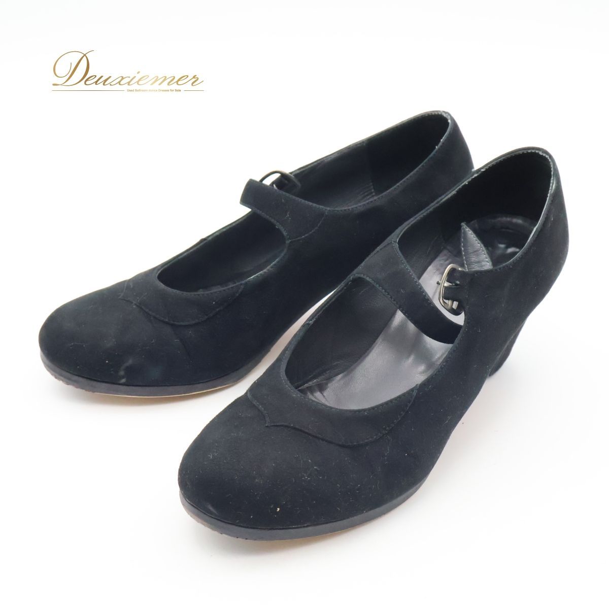 スペイン製 フラメンコ用衣装 サイズ35 1|2 DON FLAMENCO ドンフラメンコ ブラック 靴 ヒール 釘有り 黒 スウェード 釘 フラメンコ用 スタイリッシュ レディース ダンス用 スペイン 釘付き ヒール靴 フラメンコ衣装 ダンスシューズ