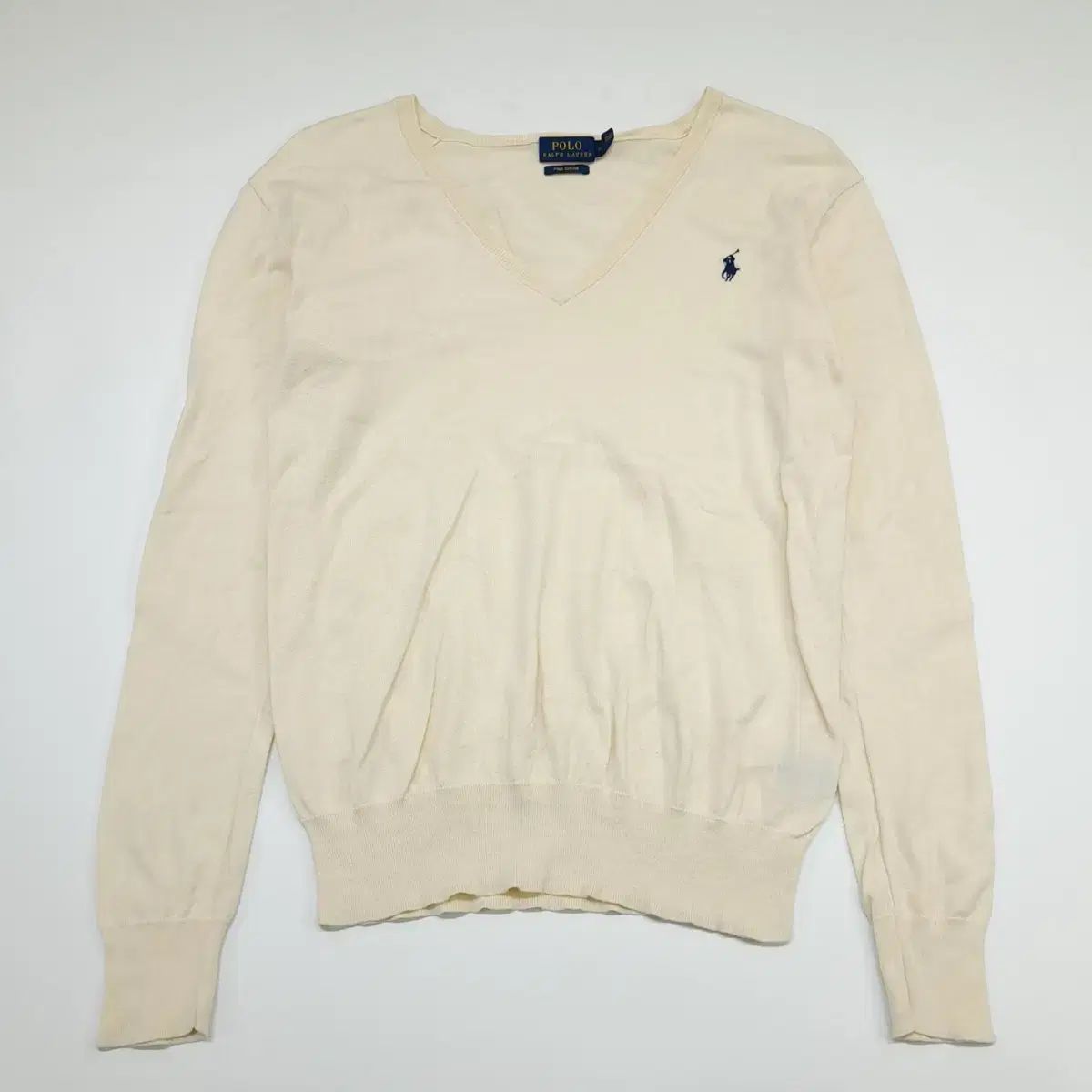 （ Cr360 ） S ポロ Ralph Lauren(ラルフローレン) クリーム V ネック ニット セーター セーター