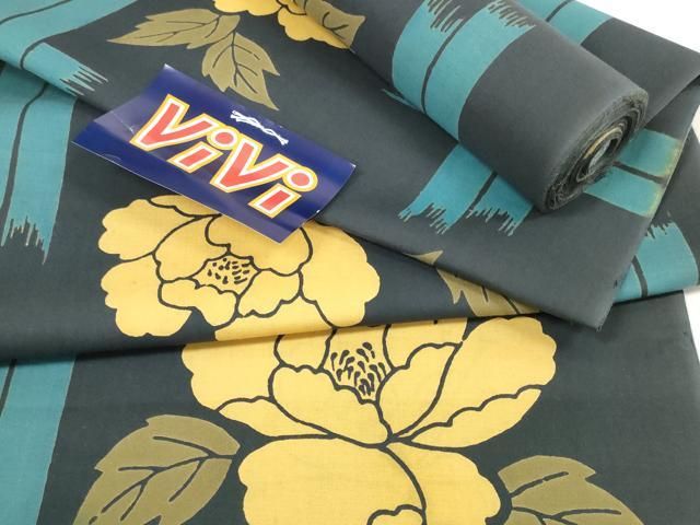 平和屋着物＊夏物 浴衣 反物 着尺 牡丹 綿 ♥ DAAW7496zzz