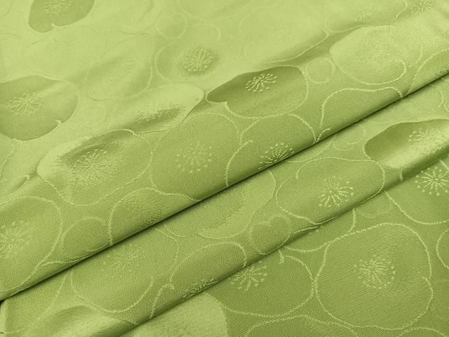 平和屋着物●上質な色無地 梅地紋 青丹色 正絹 AABB8221ph