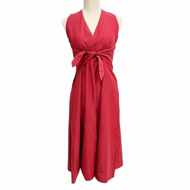 美品♡シビラ 赤タグ シルク ノースリーブワンピース ドレス Aライン ロング シビラ SYBILLA ワンピース ノースリーブ ロング シルク 赤
